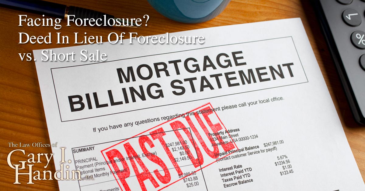 Deed In Lieu Of Foreclosure