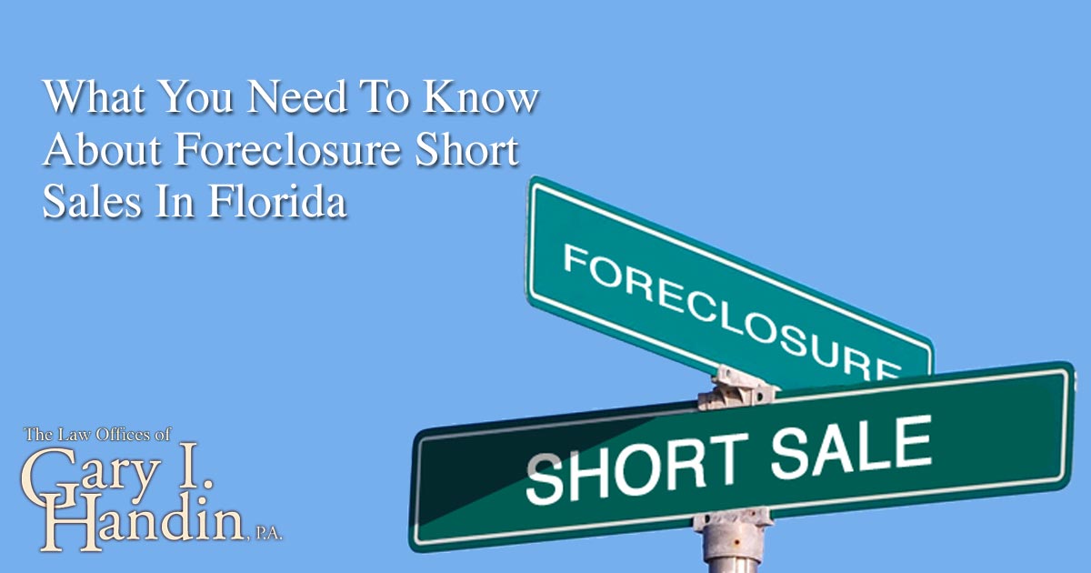 Foreclosure Short Sales